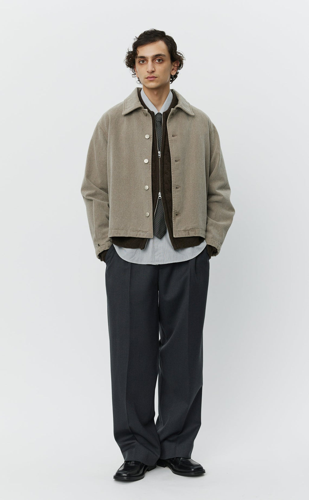 MFPEN - Painters jacket brushed mudstone MFPEN