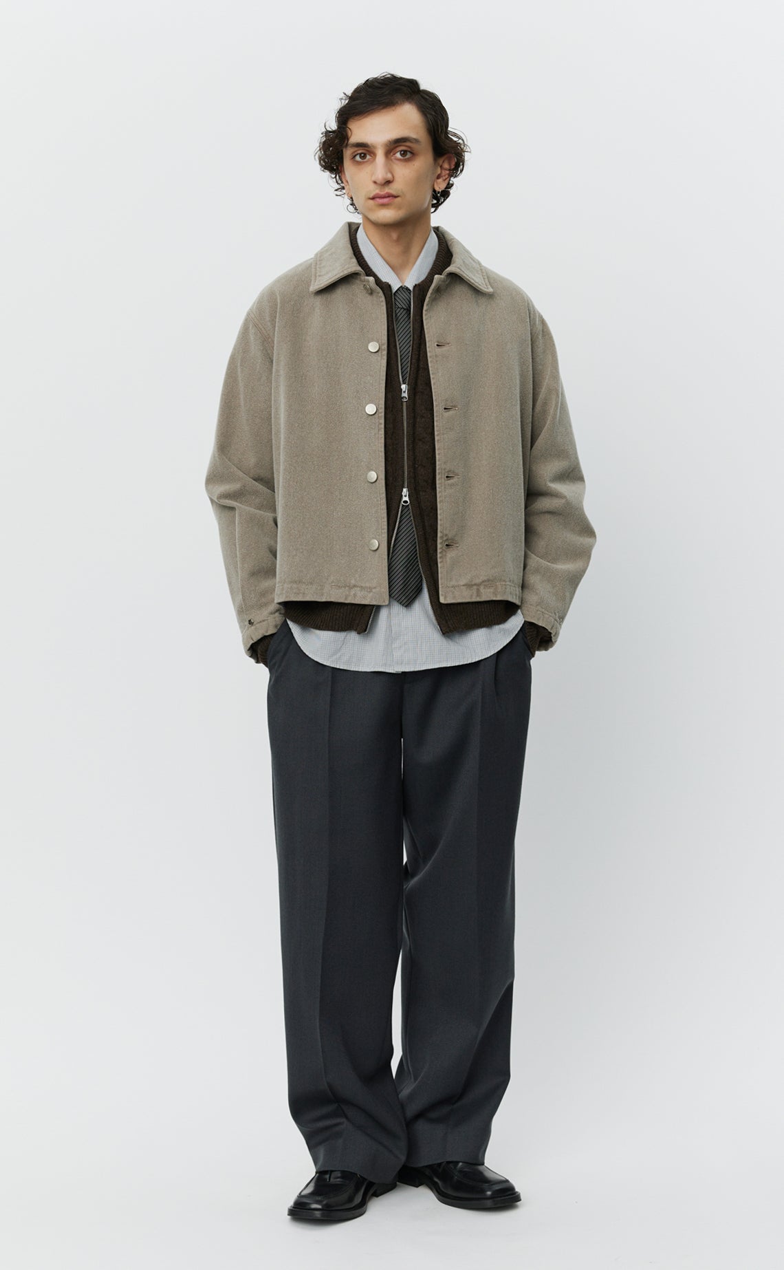MFPEN - Painters jacket brushed mudstone MFPEN
