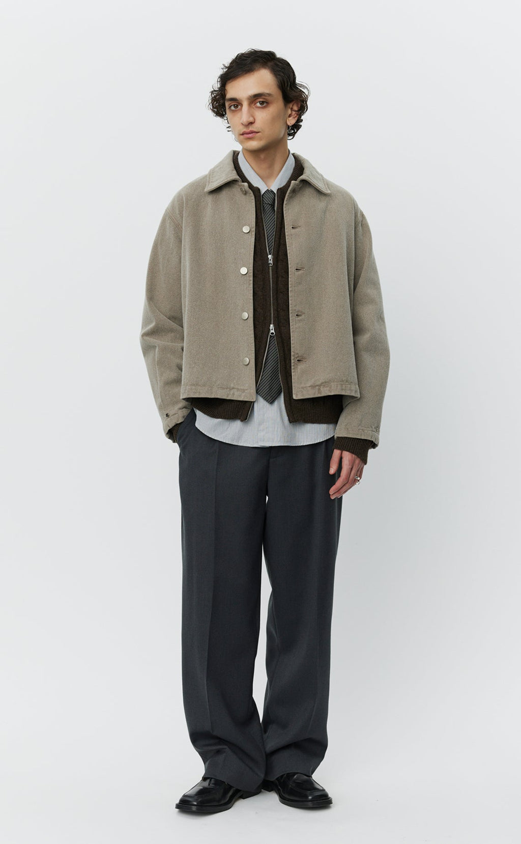MFPEN - Painters jacket brushed mudstone MFPEN