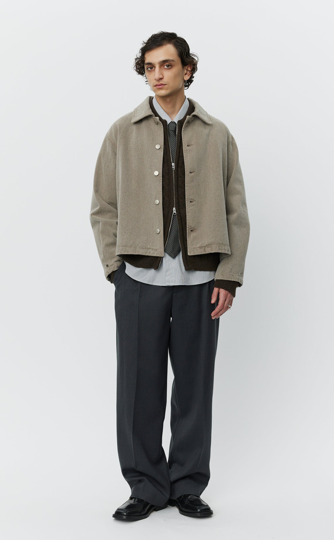 MFPEN - Painters jacket brushed mudstone MFPEN