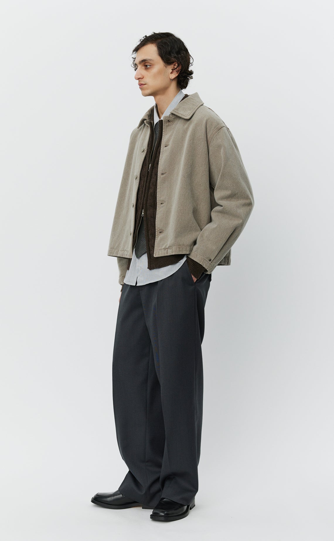 MFPEN - Painters jacket brushed mudstone MFPEN