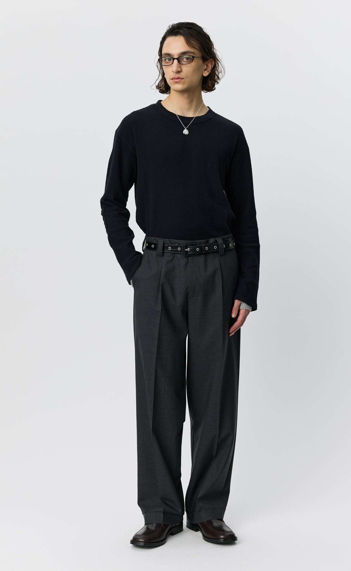 MFPEN - Patch trousers Dark grey dry wool