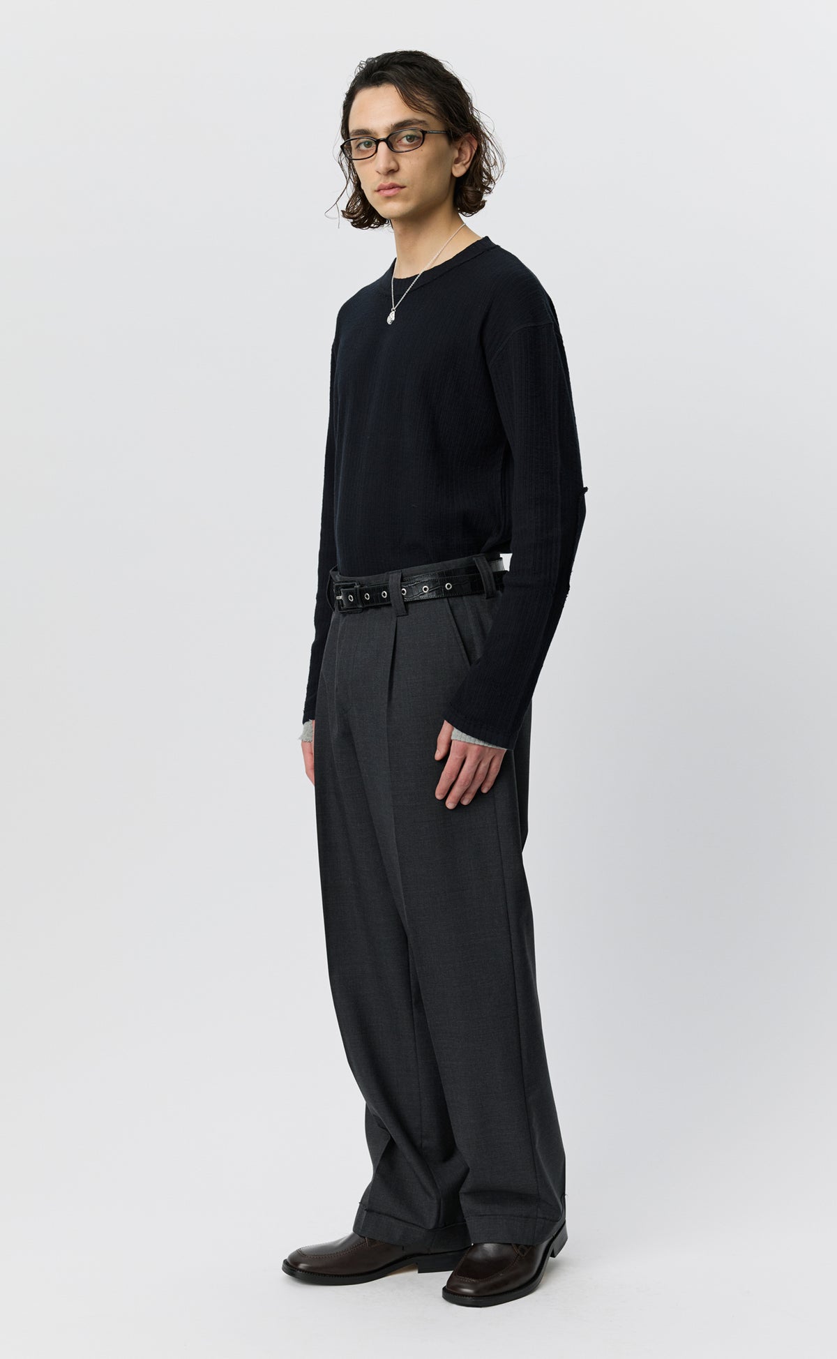 MFPEN - Patch trousers Dark grey dry wool