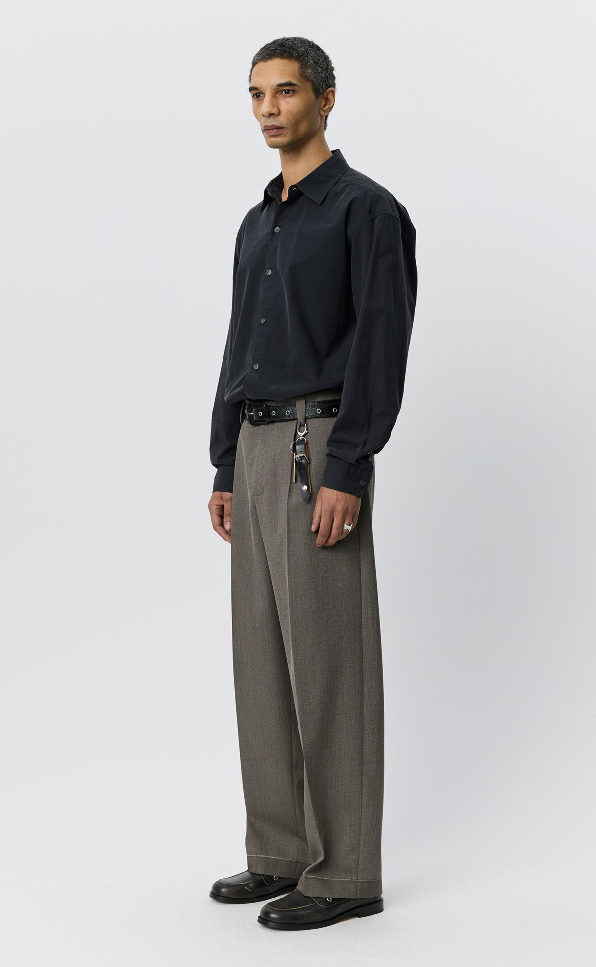 MFPEN - Patch trousers Taupe wool twill