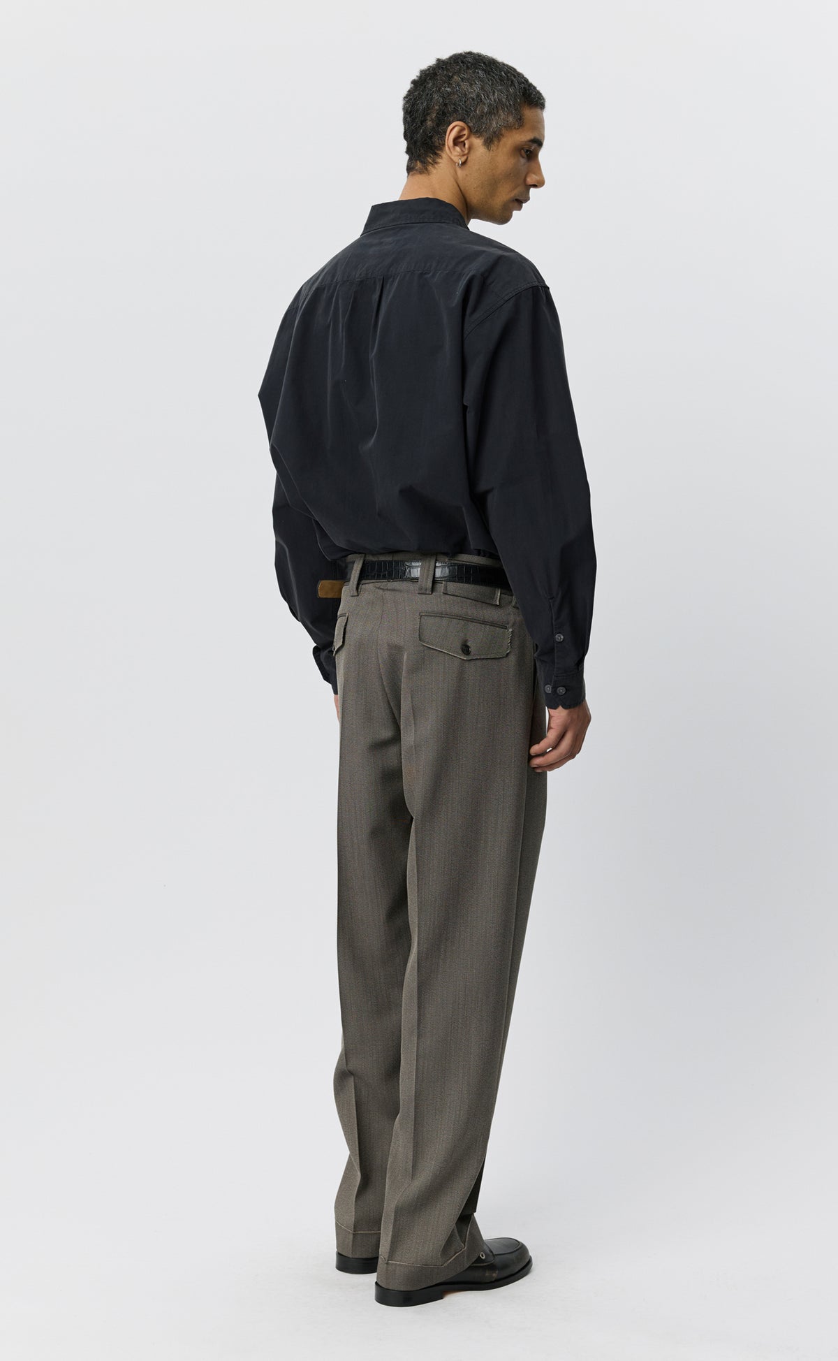 MFPEN - Patch trousers Taupe wool twill