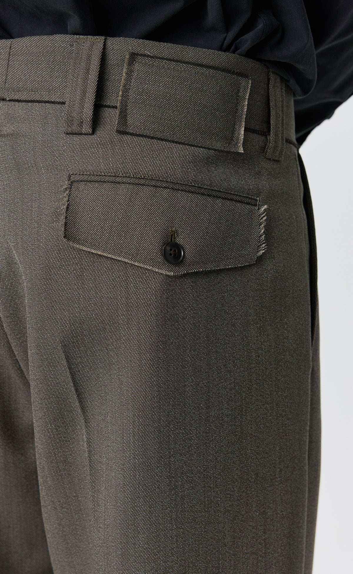 MFPEN - Patch trousers Taupe wool twill