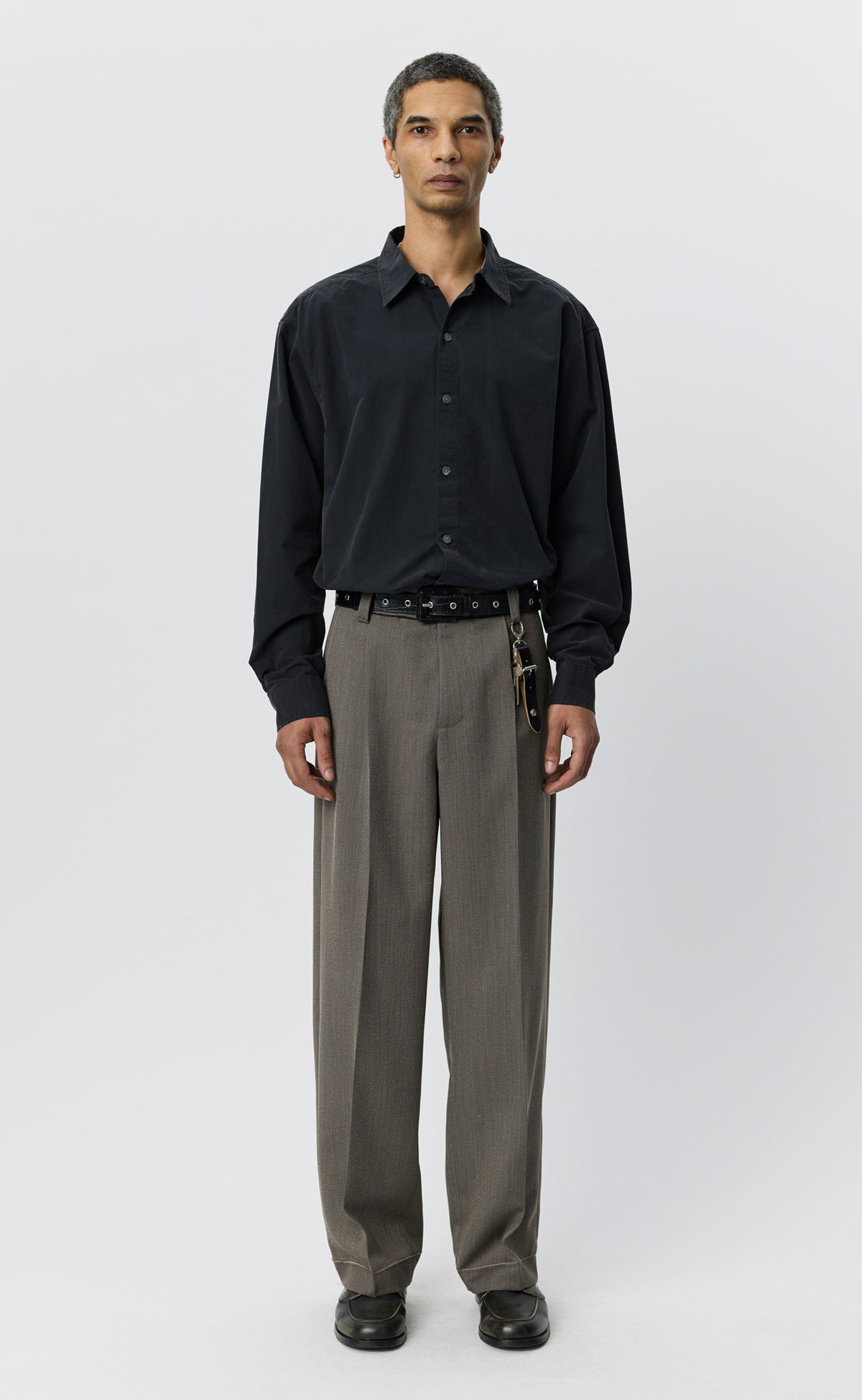 MFPEN - Patch trousers Taupe wool twill
