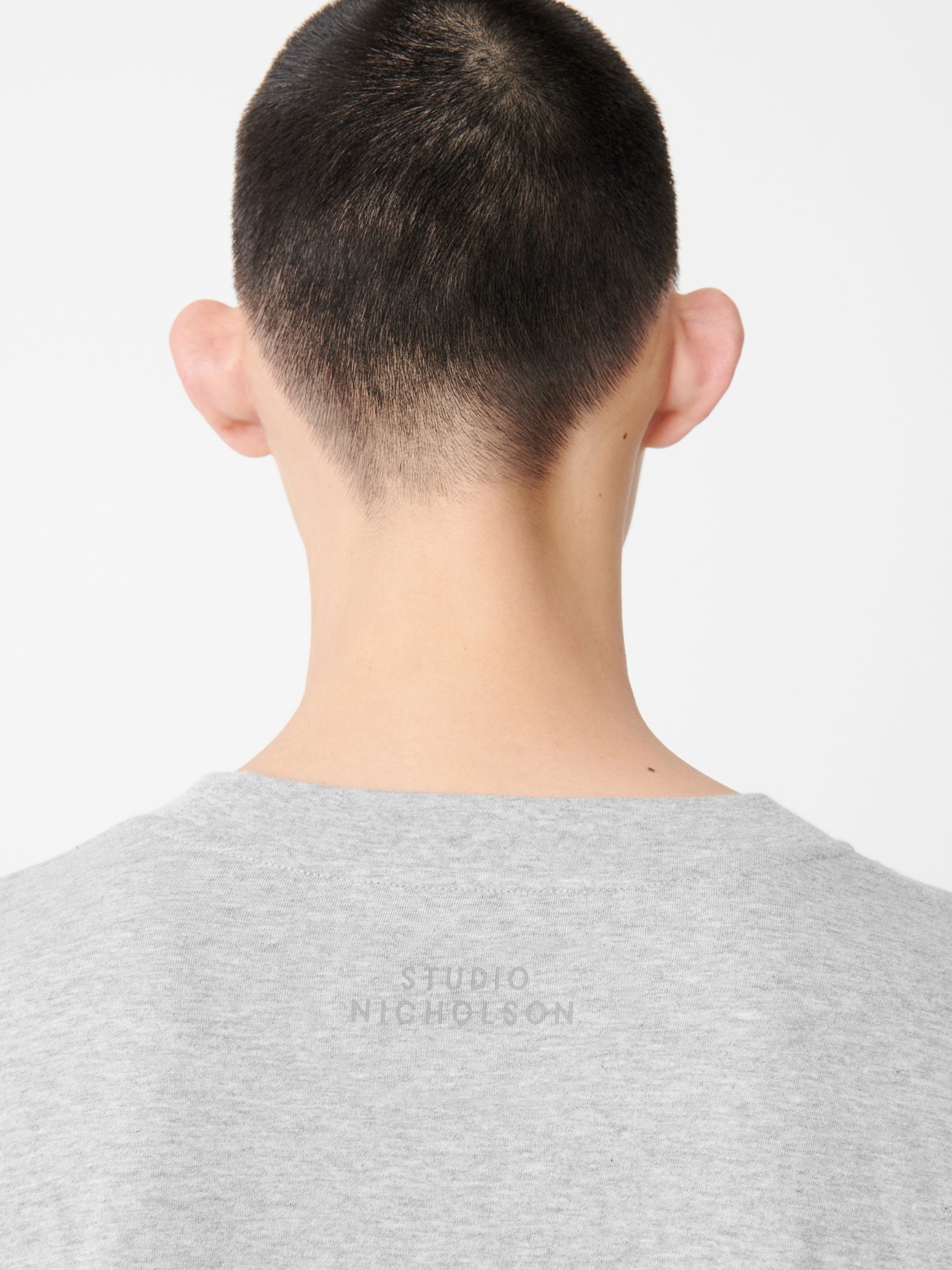 STUDIO NICHOLSON - T-shirt piu gray marl STUDIO NICHOLSON