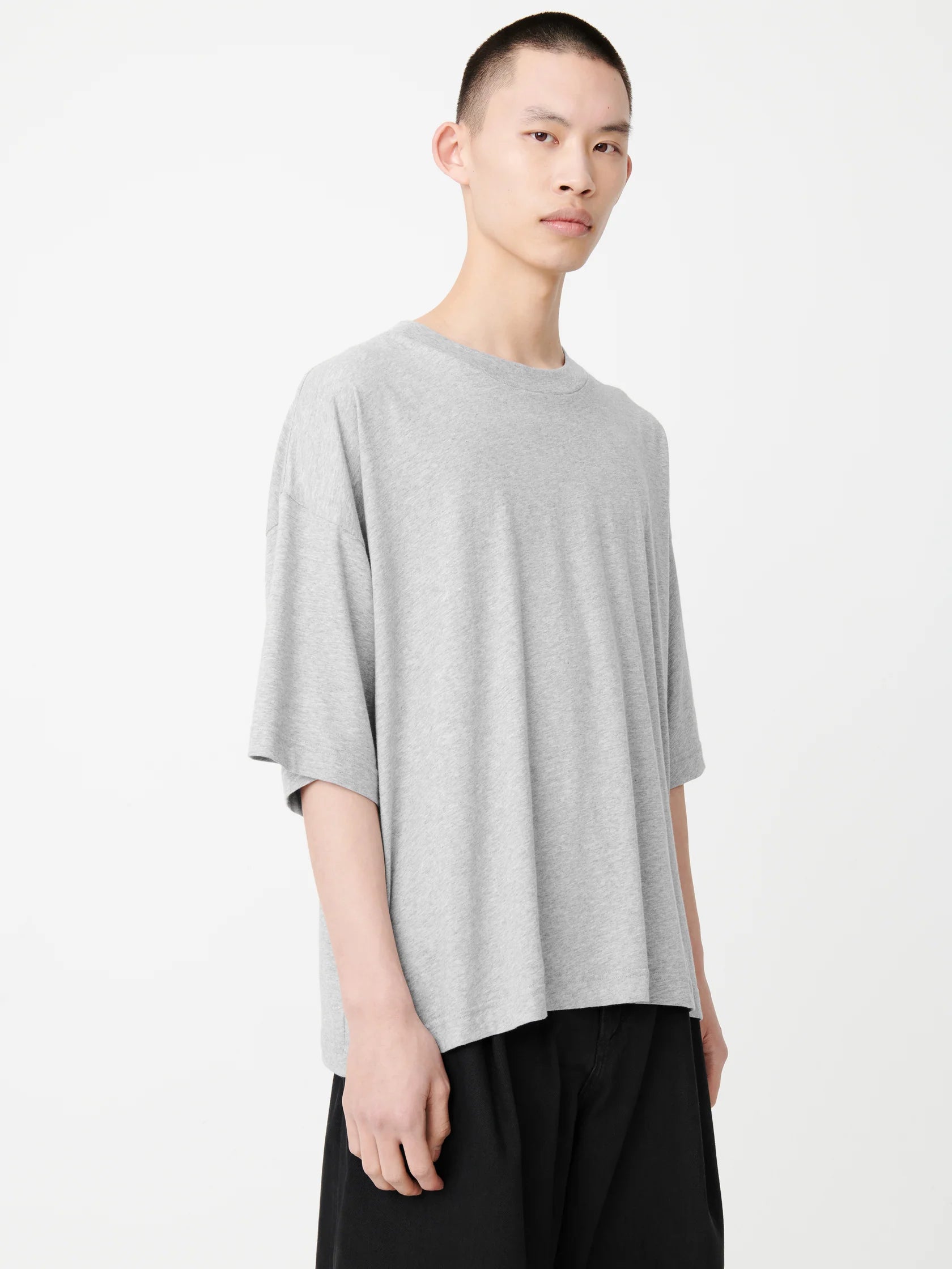 STUDIO NICHOLSON - T-shirt piu gray marl STUDIO NICHOLSON
