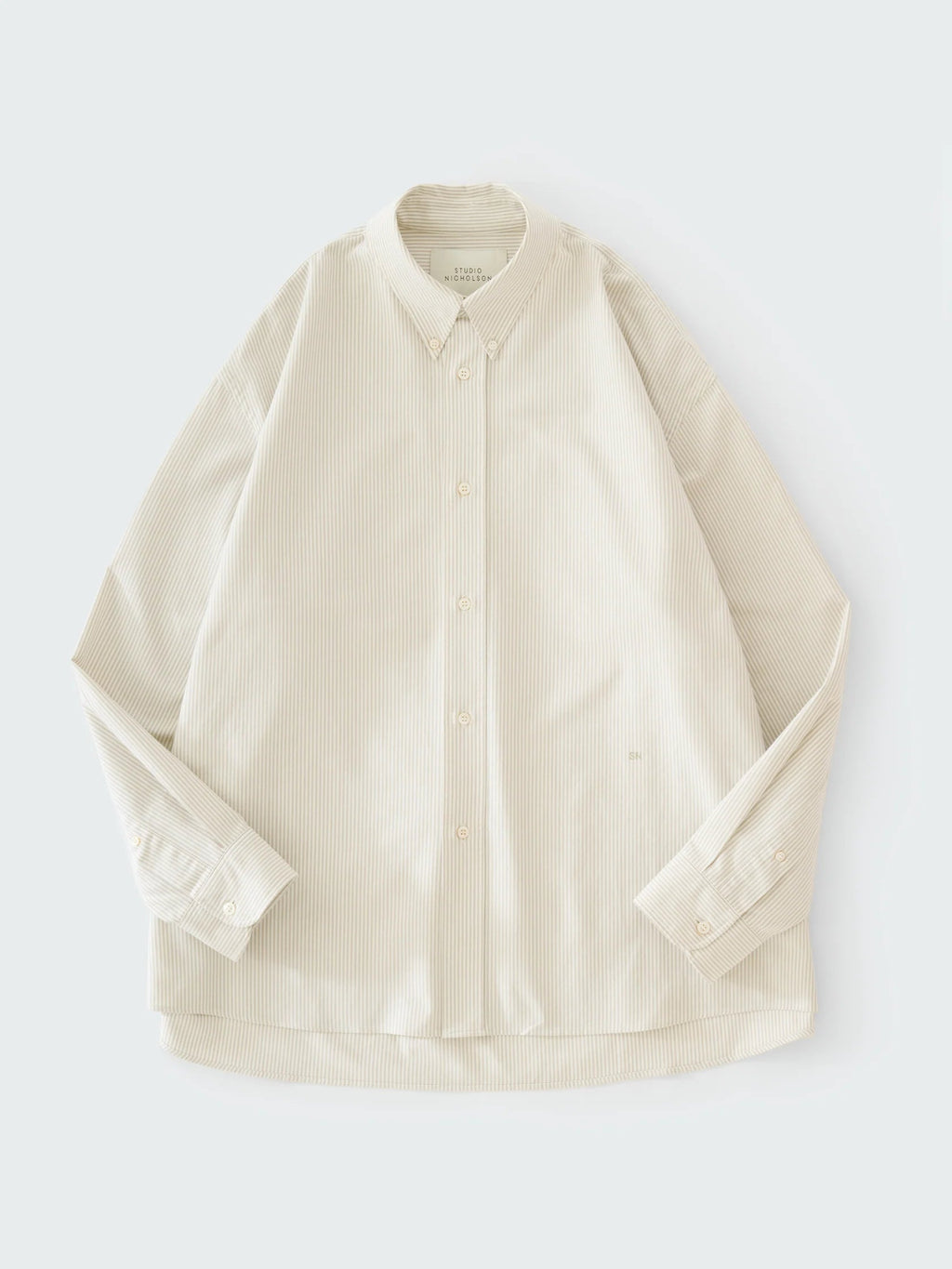 STUDIO NICHOLSON - Shirt ruskin khaki stripe STUDIO NICHOLSON