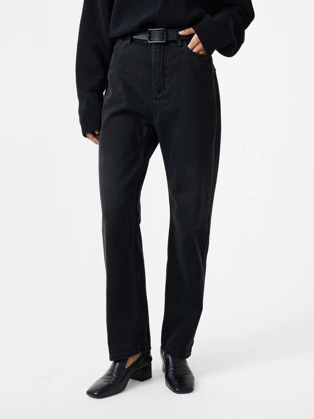 STUDIO NICHOLSON - Denim pant ruthe black STUDIO NICHOLSON