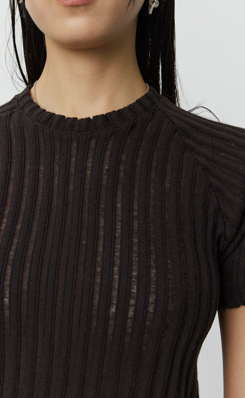 MFPEN - Raglan tee dark brown MFPEN