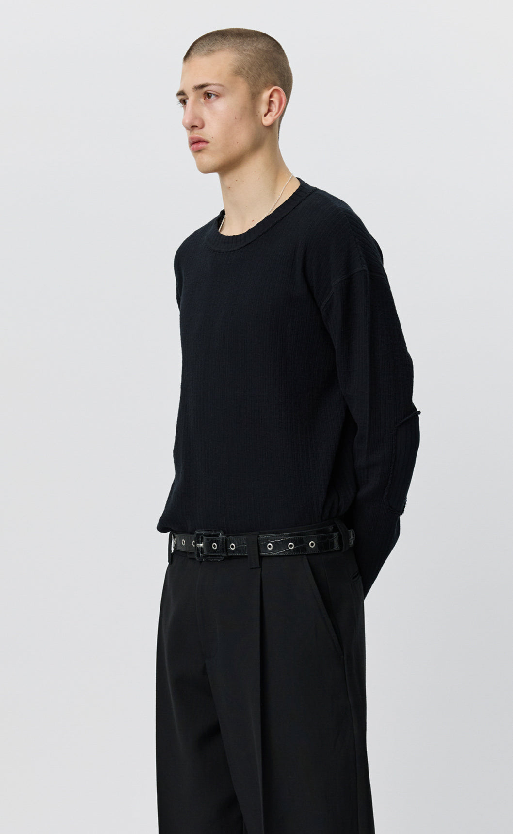 MFPEN - Reverse rib sweater Black