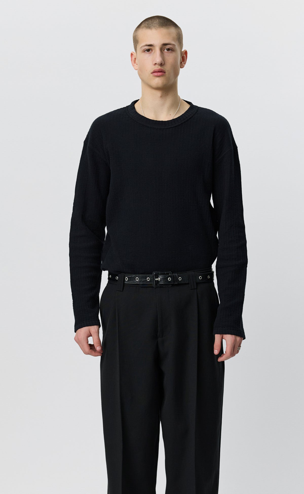 MFPEN - Reverse rib sweater Black