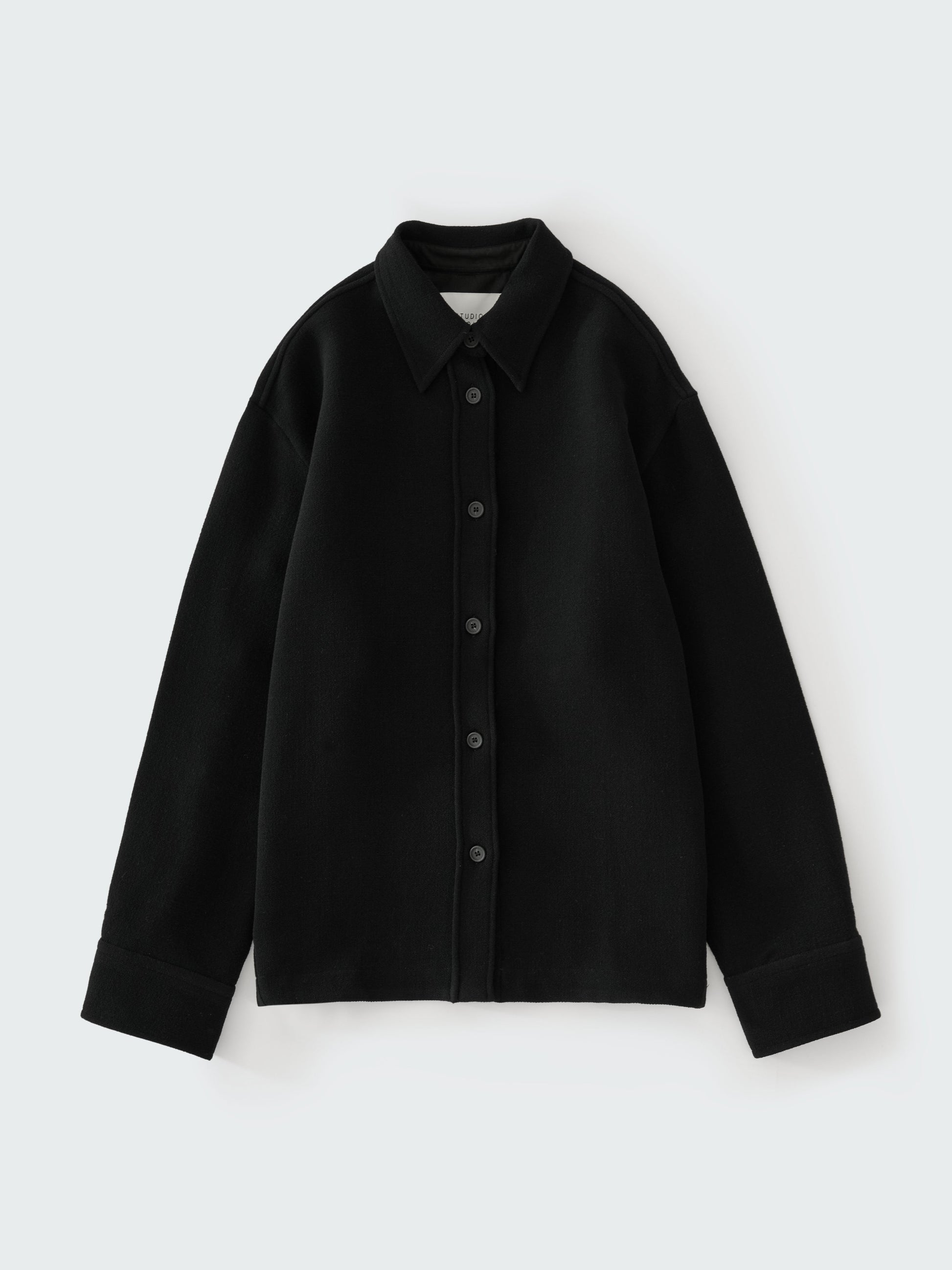 STUDIO NICHOLSON - Shirt santini double wool black STUDIO NICHOLSON