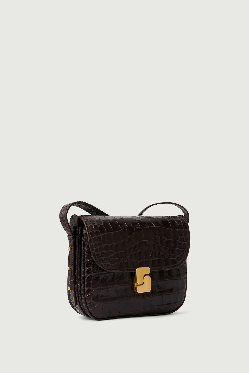SOEUR - Sac bellissima mini croco marron foncé