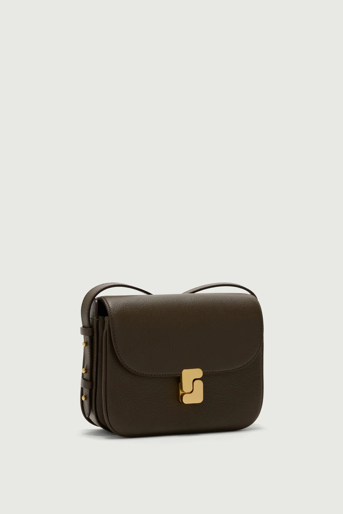SOEUR - Petit sac bandoulière à boucle S en cuir grainé Bellissima mini Kaki foncé