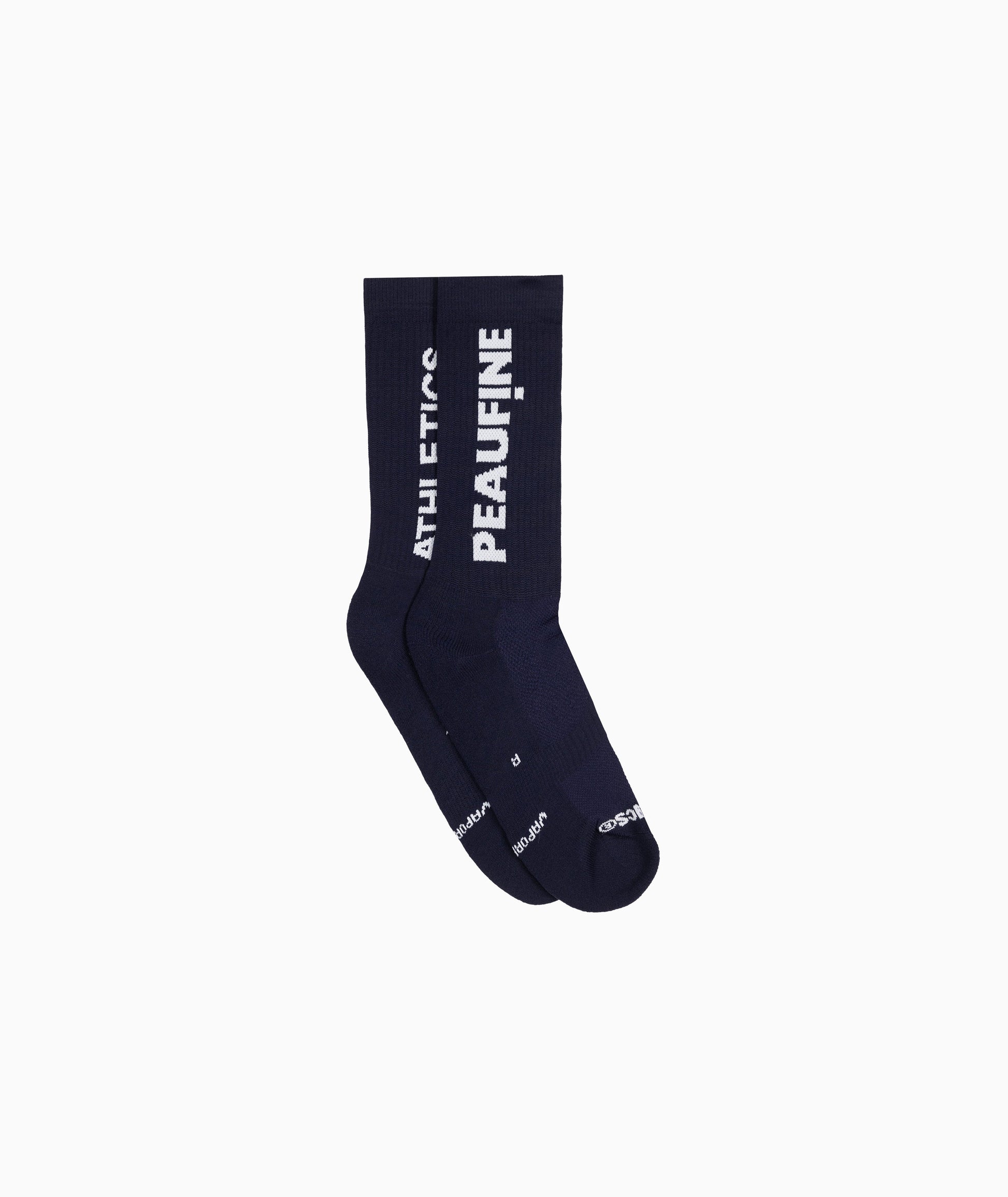 PEAUFINE ATHLETICS -  Chaussettes Vaporfeel  bleues logo blanc PEAUFINE ATHLETICS