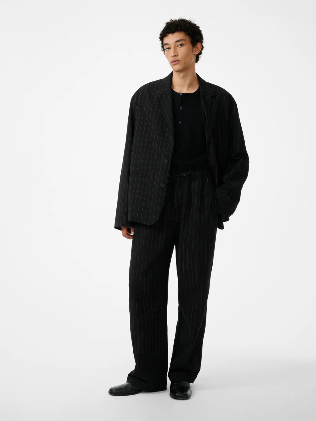 STUDIO NICHOLSON - Veste sorst black stripes