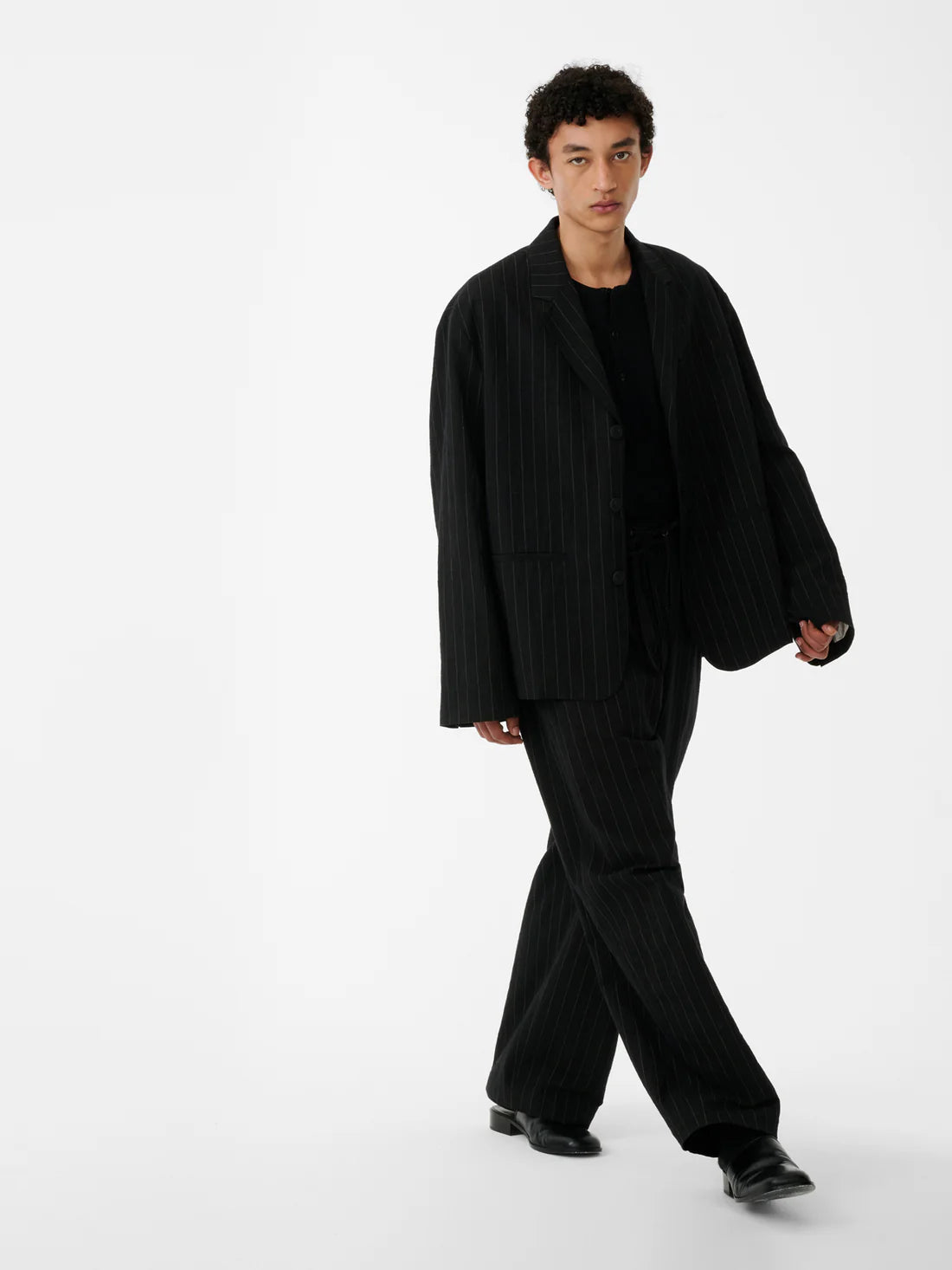 STUDIO NICHOLSON - Veste sorst black stripes