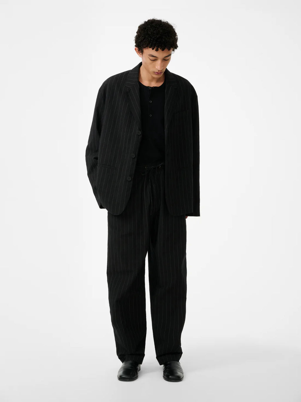 STUDIO NICHOLSON - Veste sorst black stripes