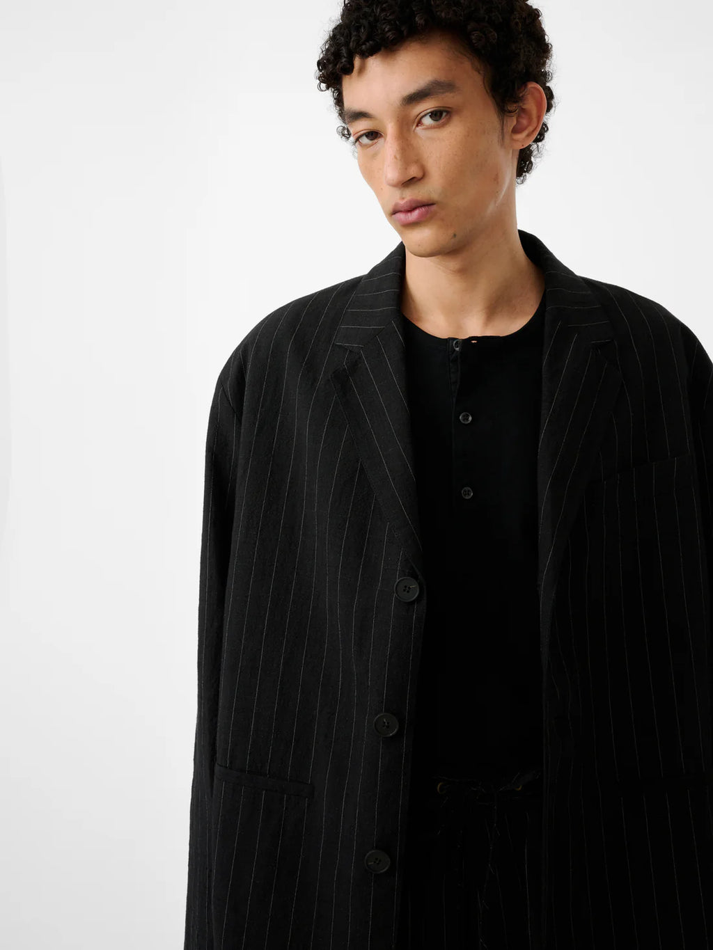 STUDIO NICHOLSON - Veste sorst black stripes