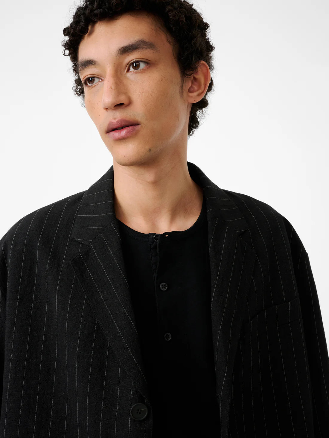STUDIO NICHOLSON - Veste sorst black stripes