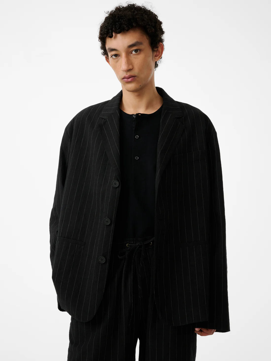 STUDIO NICHOLSON - Veste sorst black stripes