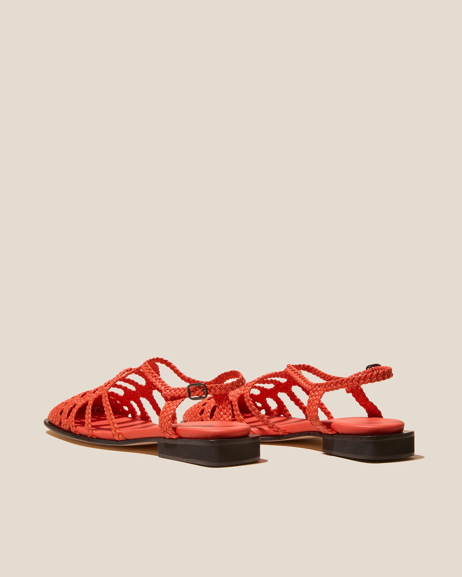 HEREU - Barana squared toe woven sandal clementine