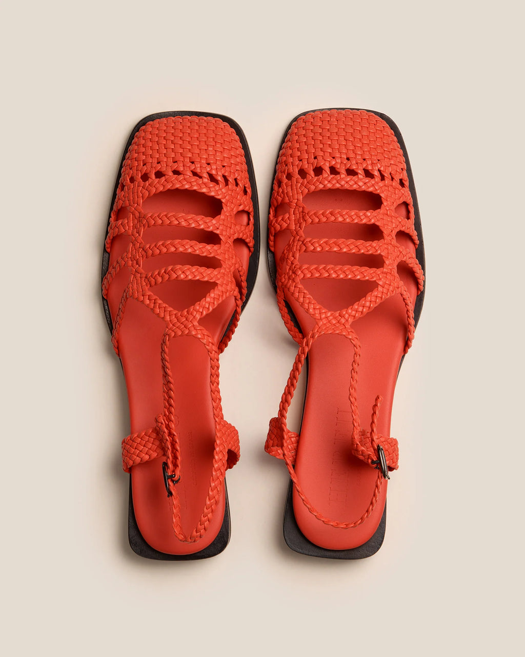 HEREU - Barana squared toe woven sandal clementine