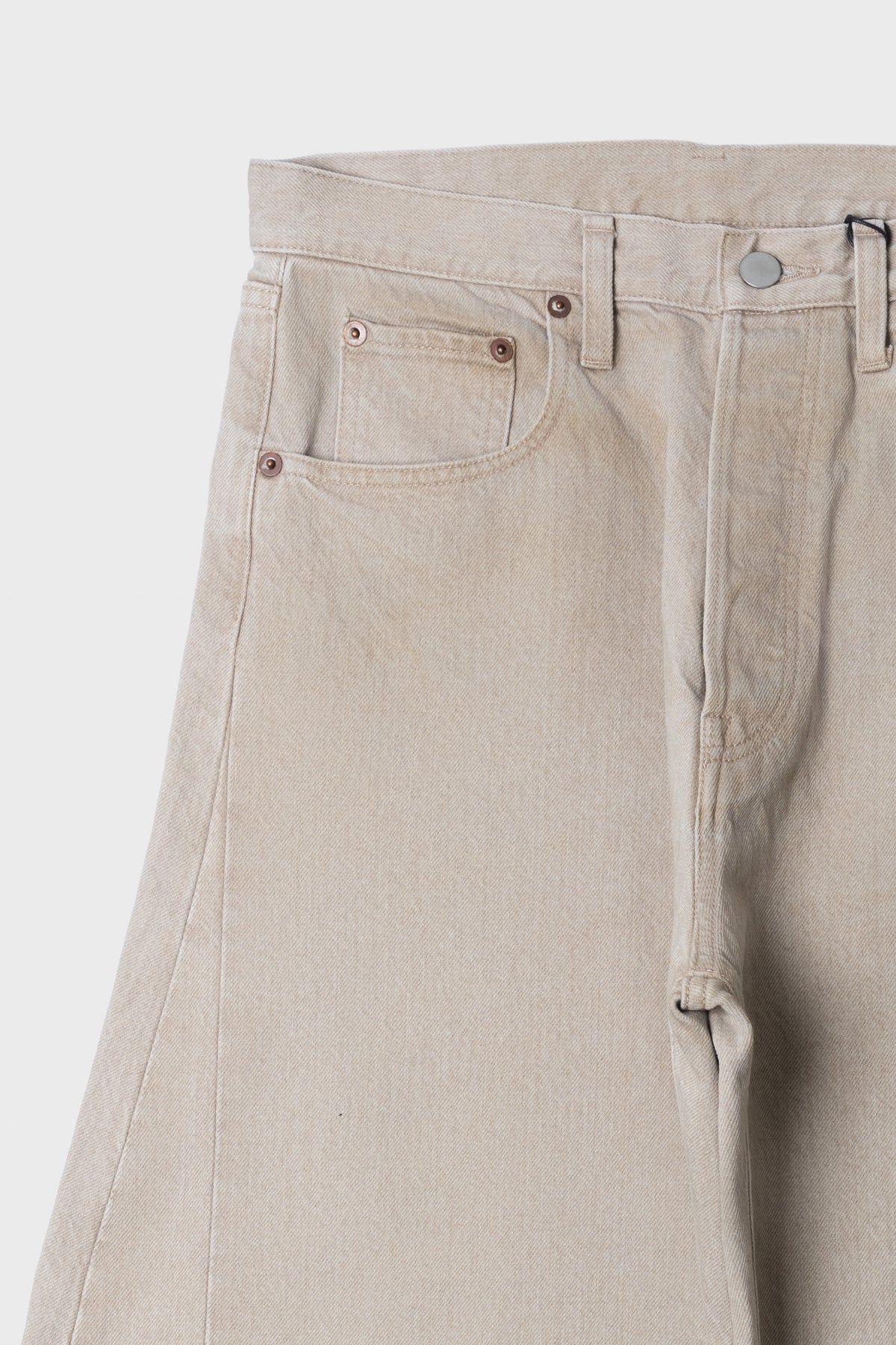 SSSTEIN - Deformation wide color denim pants beige