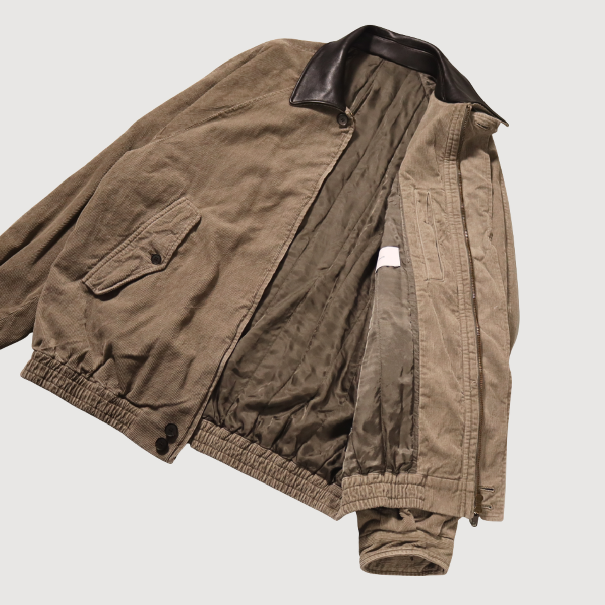 SSSTEIN - Vintage corduroy zip jacket taupe