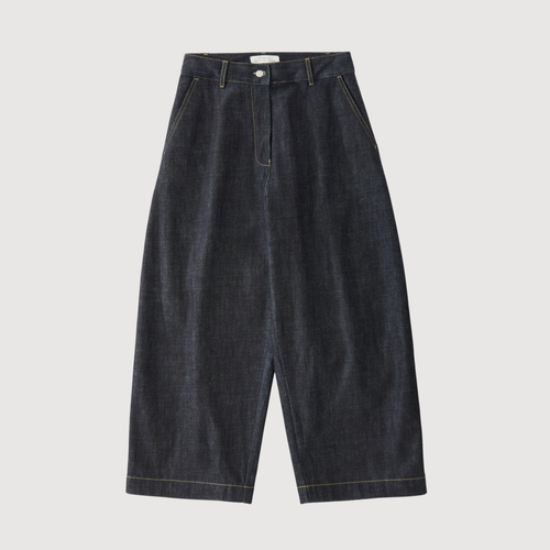 STUDIO NICHOLSON - Chalco Wide Leg Recycled Denim Pant Raw indigo