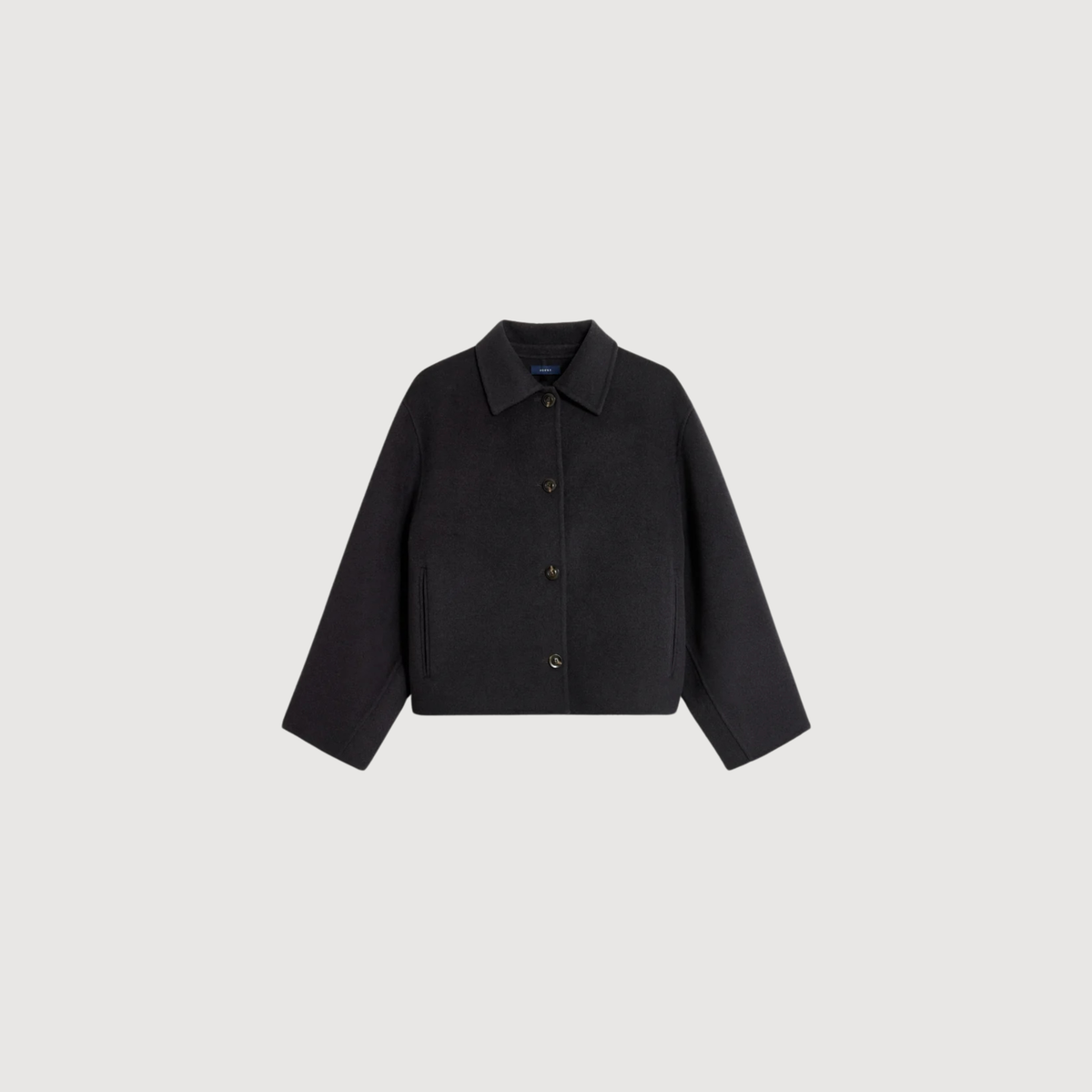 SOEUR - Gyoda veste boxy boutonnée en cachemire double face Charbon