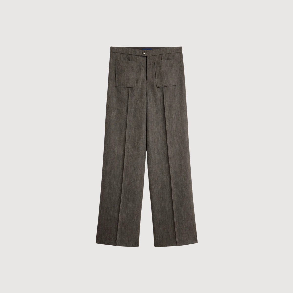 SOEUR - Pantalon long à poches plaquées et pli piqué marron glacé