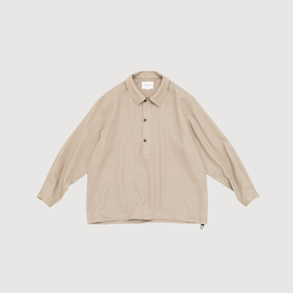 Still by hand - Wool shirt anorak Sand beige SH06263OS