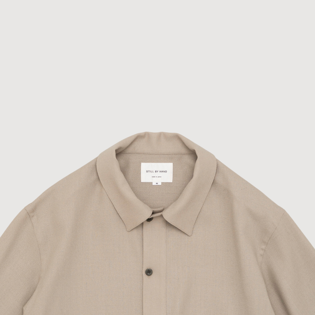 Still by hand - Wool shirt anorak Sand beige SH06263OS
