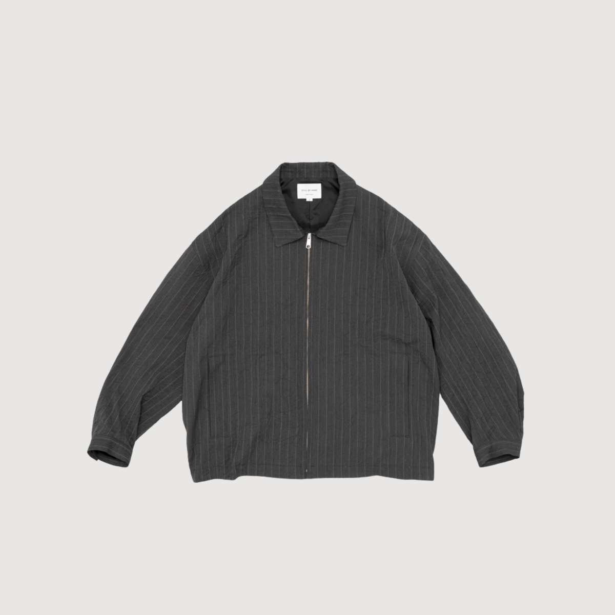Still by hand - Creasy zip up blouson Chacoal BL08263OS