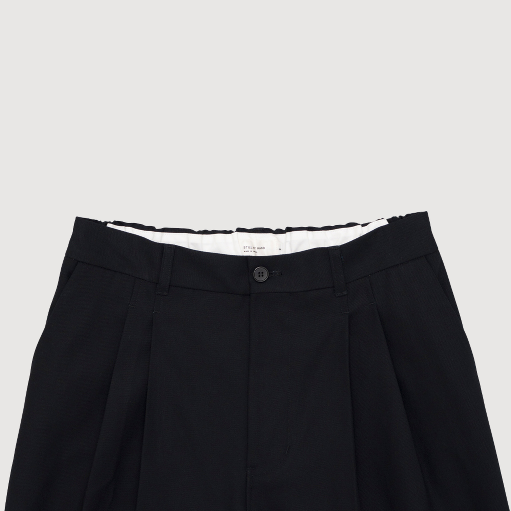 Still by hand - Deep tuck pressed pants Black navy PT05263OS