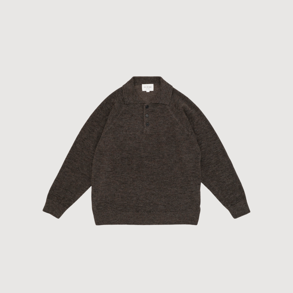 Still by hand - Wool mohair 10G pullover Ash brown KN07263OS