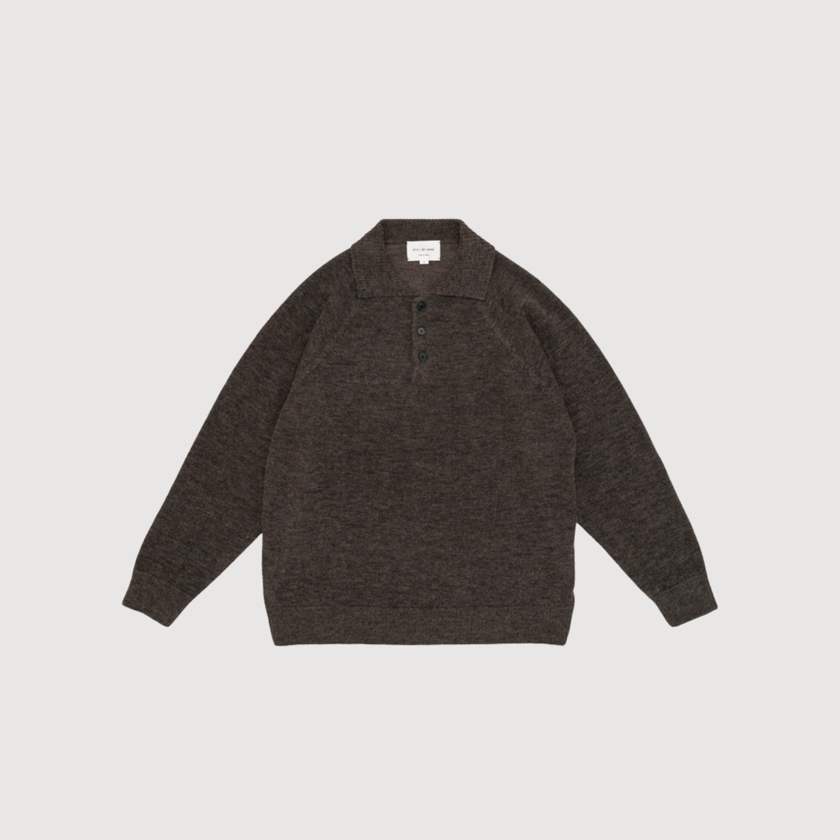 Still by hand - Wool mohair 10G pullover Ash brown KN07263OS