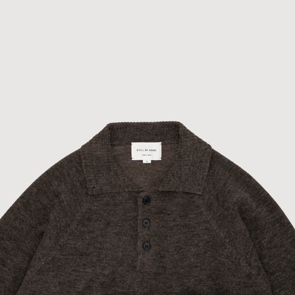 Still by hand - Wool mohair 10G pullover Ash brown KN07263OS