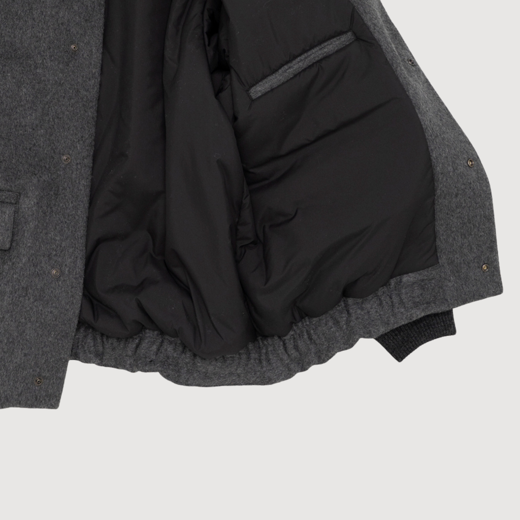 Still by hand - Dolman sleeve Padded wool blouson Grey BL05263OS