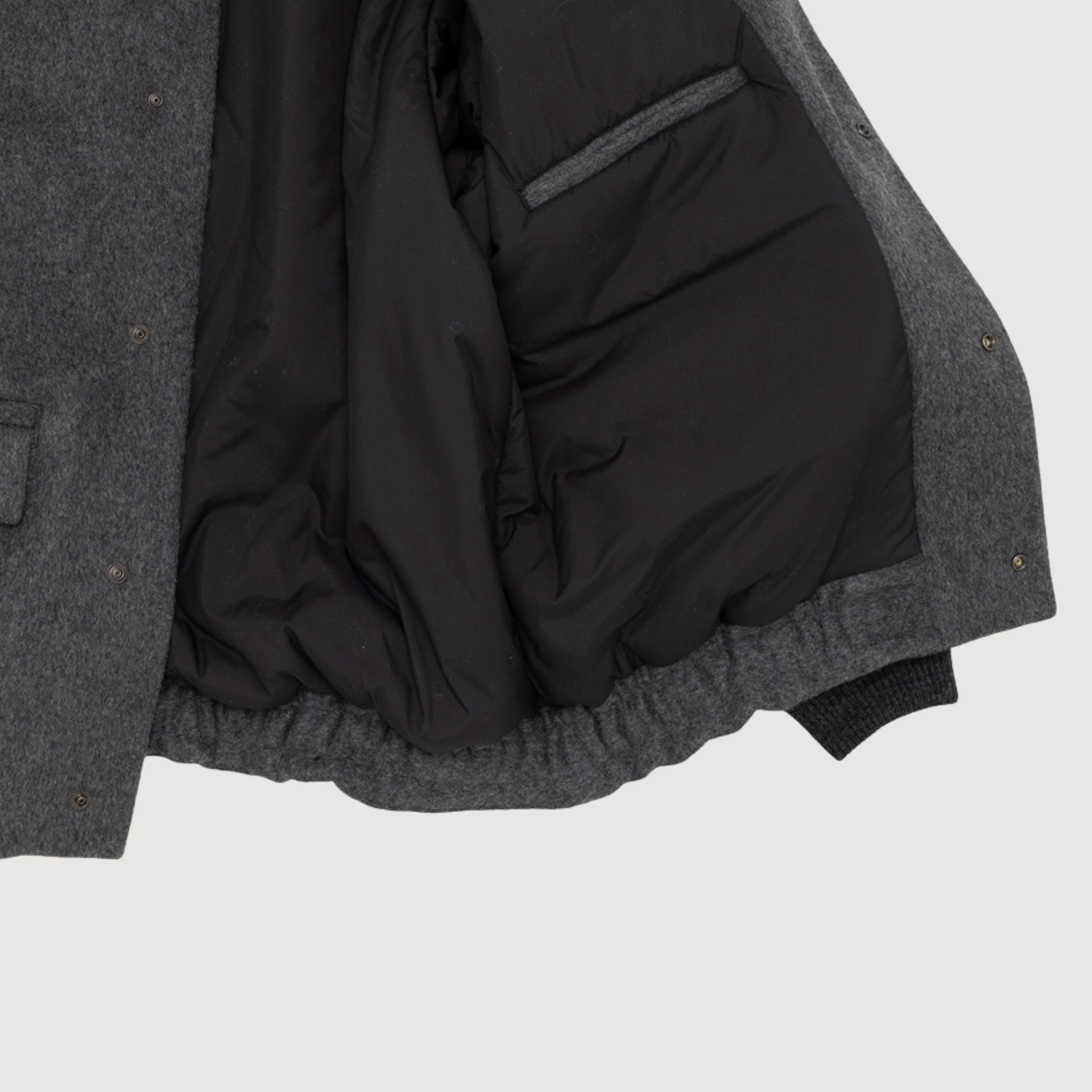 Still by hand - Dolman sleeve Padded wool blouson Grey BL05263OS