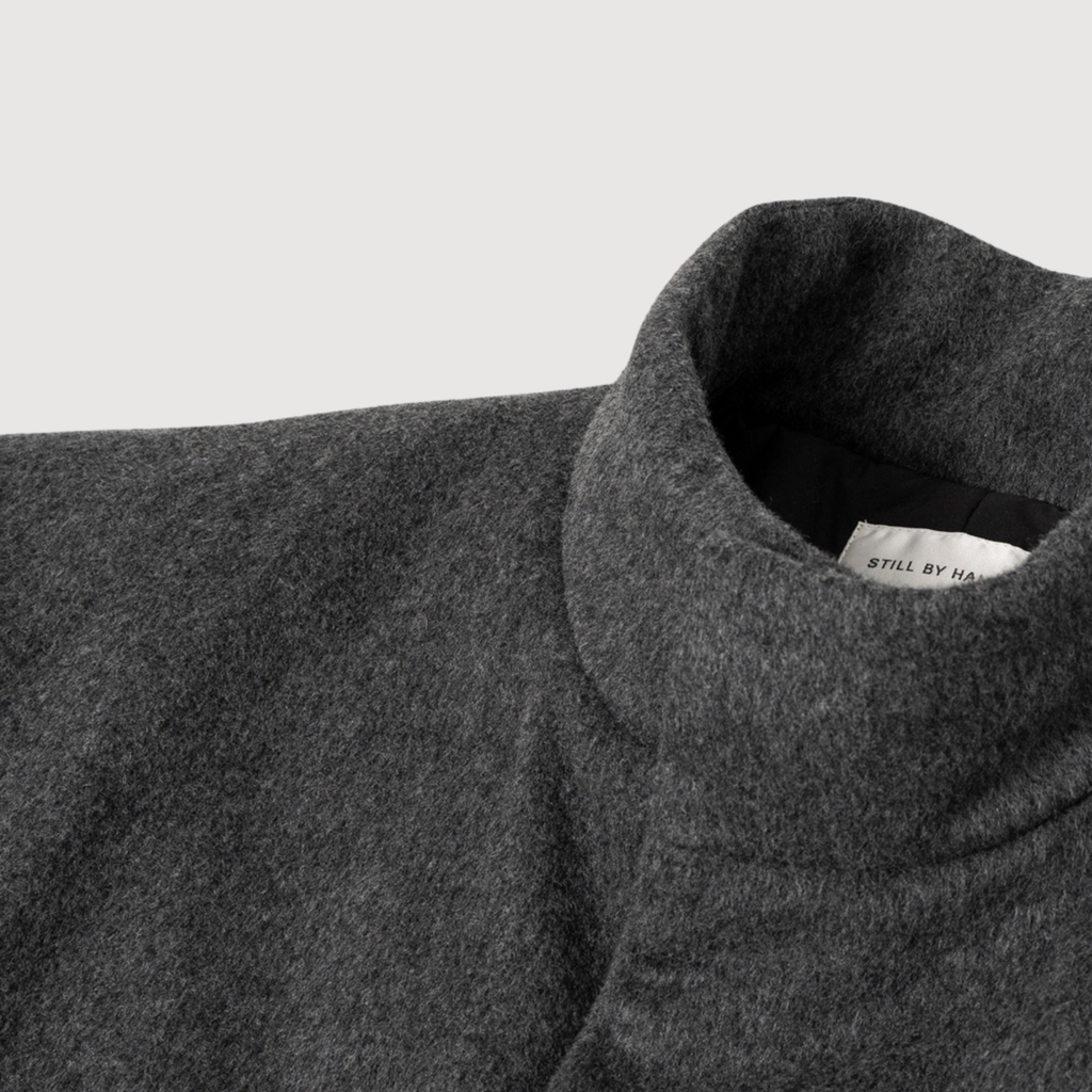 Still by hand - Dolman sleeve Padded wool blouson Grey BL05263OS