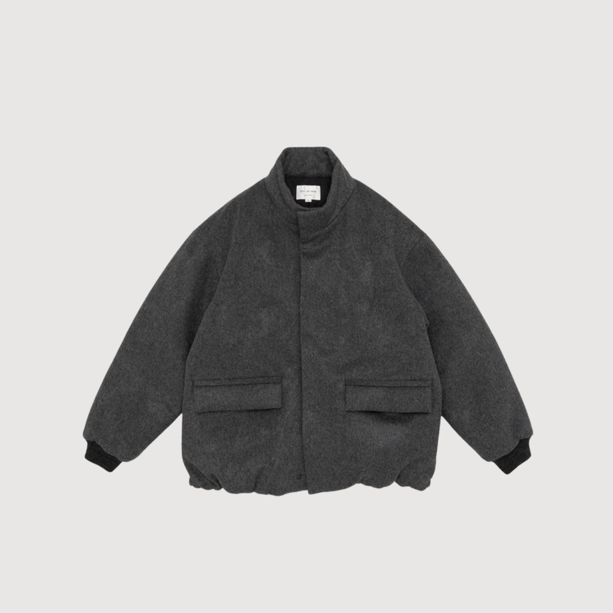 Still by hand - Dolman sleeve Padded wool blouson Grey BL05263OS