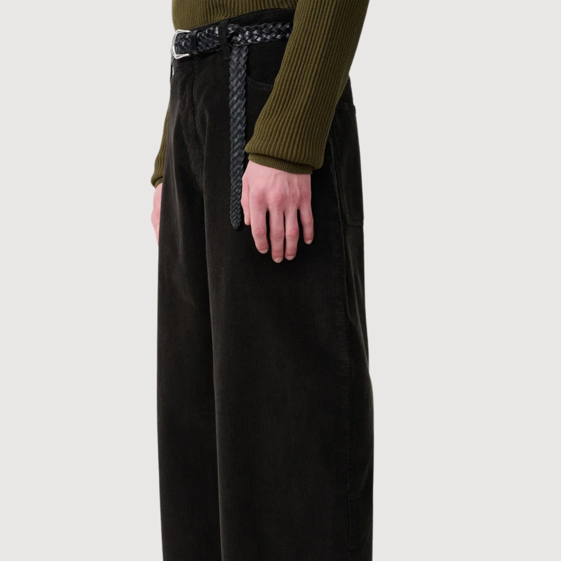 STUDIO NICHOLSON - Paolo Corduroy Wide Leg Pant Coffee