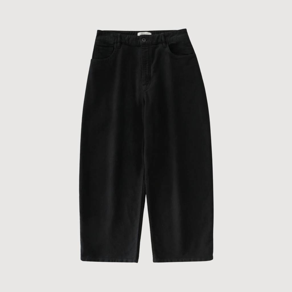 STUDIO NICHOLSON - Paolo Moleskin Wide Leg Pant Black
