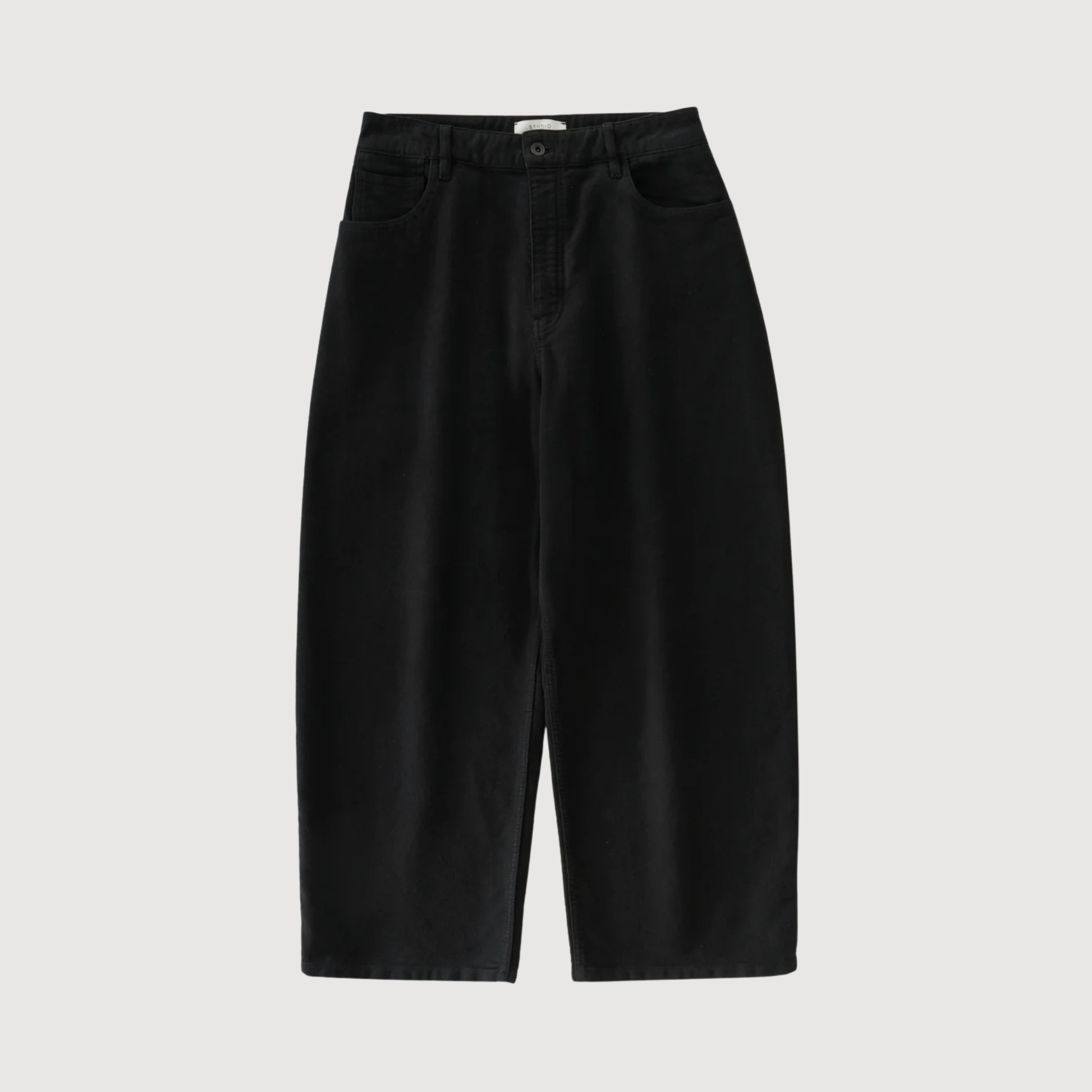 STUDIO NICHOLSON - Paolo Moleskin Wide Leg Pant Black