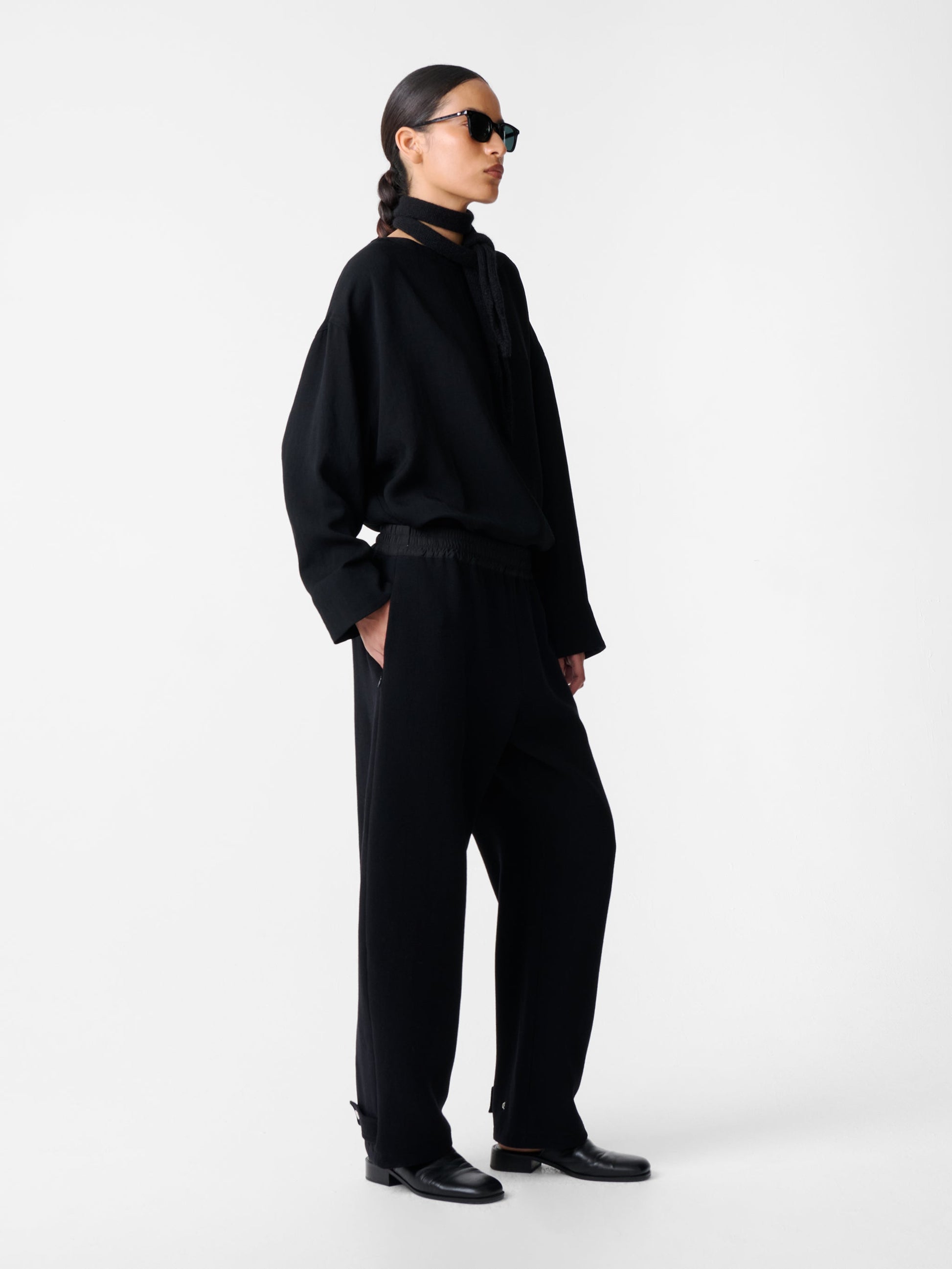 STUDIO NICHOLSON - Pant thalo black STUDIO NICHOLSON